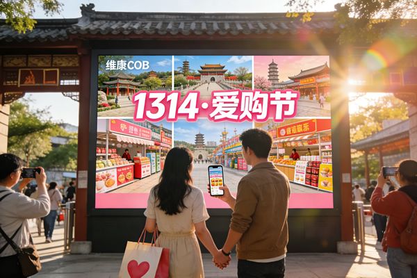 数智赋能文旅新生态，维康COB显示屏点亮1314·爱购节情感消费场景