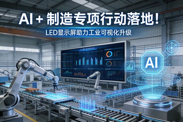 AI+制造专项行动落地！维康国际LED显示屏助力工业可视化升级